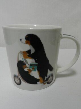 PPD Bernese Mountain Dog Scooter porcelain Mug Cup dish micro safe 15 oz NEW